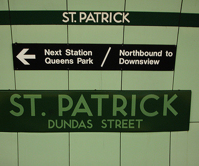 My destination: St. Patrick subway station, Toronto