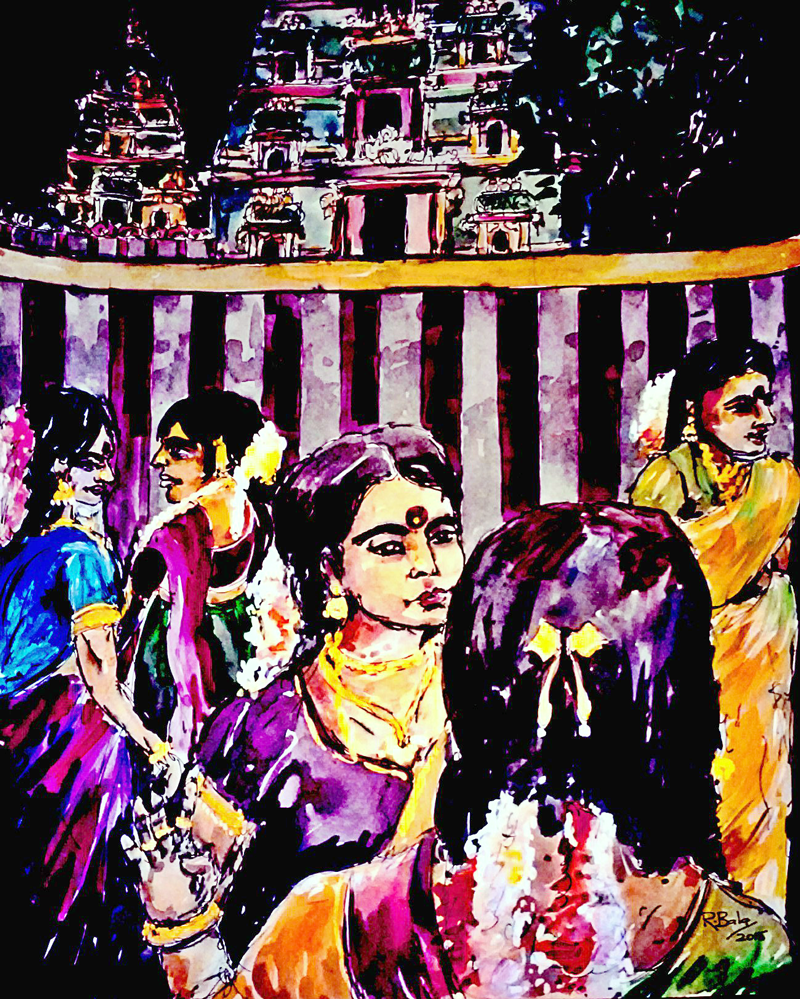 “Untitled” by Balakankatharan Ramavariar. Water colour on paper. 2015. 